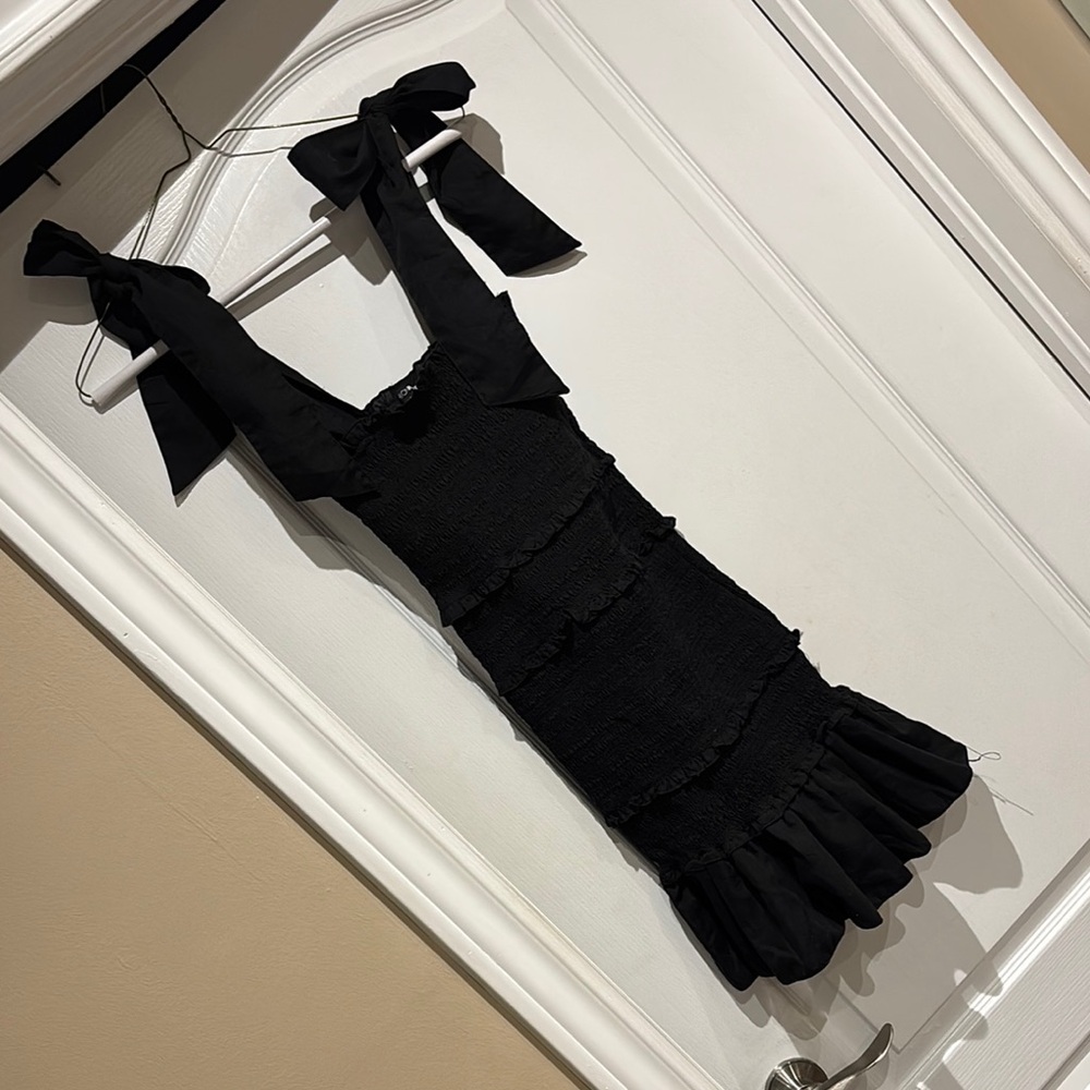 Fashion Nova Black Ruffled Mini Dress